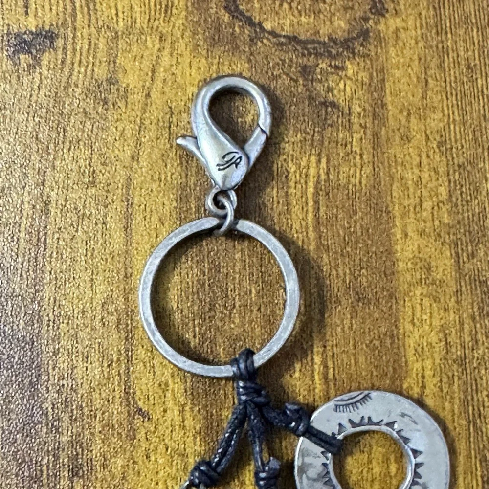 American Eagle Keychain Y2K Feather Charm Boho Western Silver Tone Clip